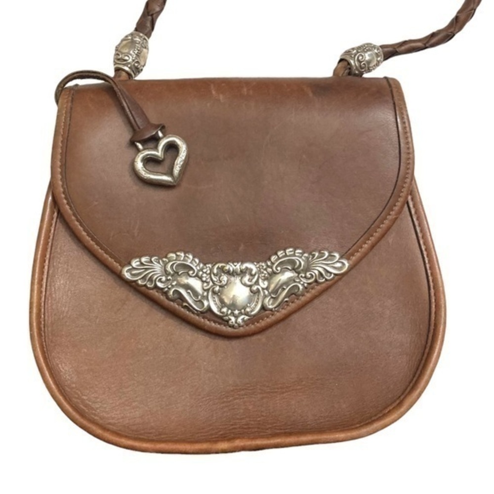 Brighton vintage tan brown leather envelope bag